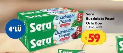Sera Buzdolabı Poşeti Orta Boy 4X20 Adet