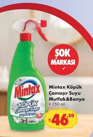 Mintax Köpük Çamaşır Suyu Mutfak&Banyo 750 Ml