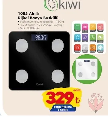 Kiwi 1085 Akıllı Dijital Banyo Baskülü