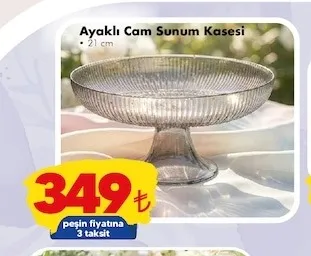 Ayaklı Cam Sunum Kasesi 21 Cm