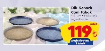 Dik Kenarlı Cam Tabak 21 Cm