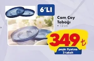 Cam Çay Tabağı 6'Lı 12 Cm