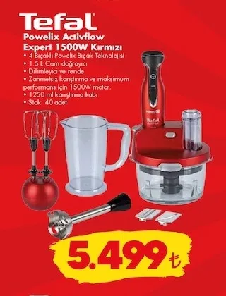 Tefal Powelix Activflow Expert 1500W Kırmızı Blender Seti