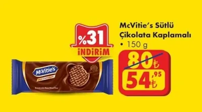 Mcvitie'S Sütlü Çikolata Kaplamalı 150 G