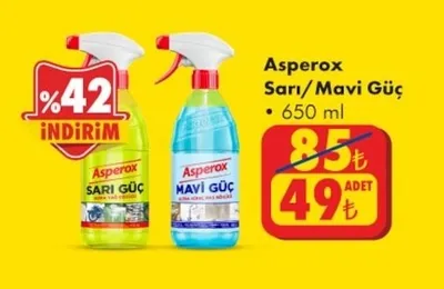 Asperox Sarı/Mavi Güç 650 Ml