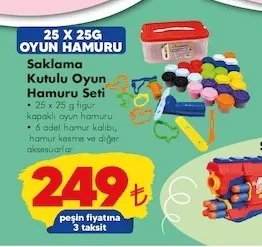 25 X 25G Oyun Hamuru Saklama Kutulu Oyun Hamuru Seti