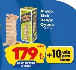 Ahşap Blok Denge Oyunu 54 Parça