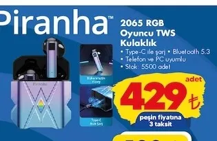 Piranha 2065 Rgb Oyuncu Tws Kulaklık