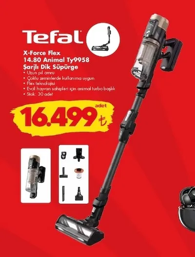 Tefal X-Force Flex 14.80 Animal Ty9958 Şarjlı Dik Süpürge