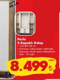 Parla 4 Kapaklı Dolap