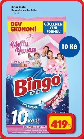 Bingo Matik Beyazlar Ve Renkliler 10 Kg