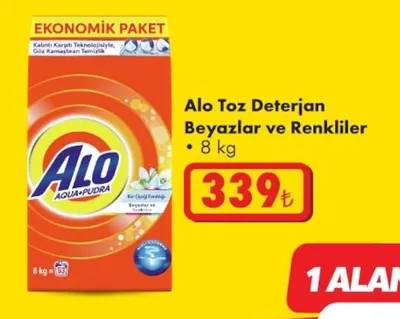 Alo Toz Deterjan Beyazlar Ve Renkliler 8 Kg