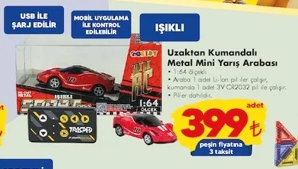 Uzaktan Kumandalı Metal Mini Yarış Arabası