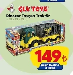 Dinozor Taşıyıcı Traktör 38 X 13 X 13 Cm