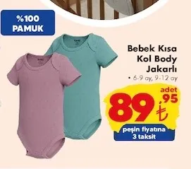 Kanz Bebek Kısa Kol Body Jakarlı 6-9 Ay, 9-12 Ay