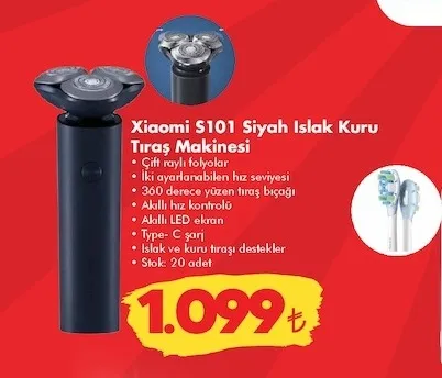 Xiaomi S101 Siyah Islak Kuru Tıraş Makinesi