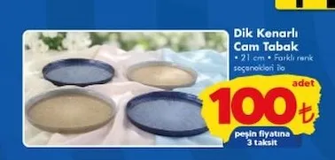 Dik Kenarlı Cam Tabak