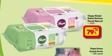 Sleepy Kişisel Bakım Havlusu Floral/Natural 100 Adet