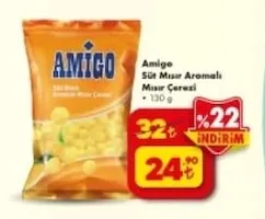 Amigo Süt Mısır Aromalı Mısır Çerezi 130 G