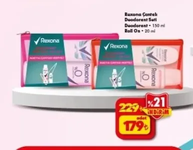 Rexona Çantalı Deodorant Seti Deodorant 150 Ml Roll On 20 Ml