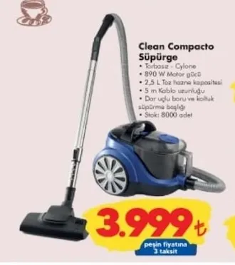 Clean Compacto Süpürge