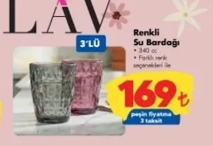 Lav Renkli Su Bardağı 3'Lü