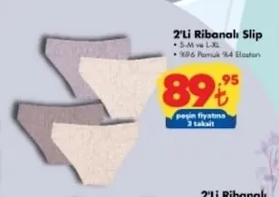 2'Li Ribanalı Slip