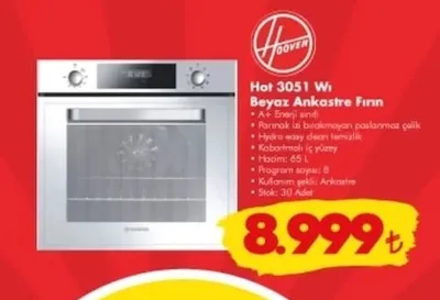 Hoover Hot 3051 Wı Beyaz Ankastre Fırın