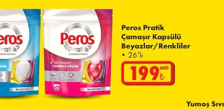 Peros Pratik Çamaşır Kapsülü Beyazlar/Renkliler 26'Lı