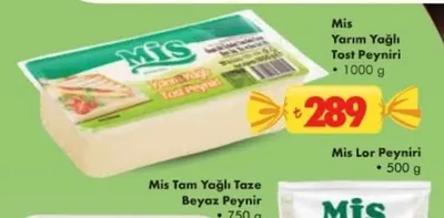 Mis Yarım Yağlı Tost Peyniri 1000 G