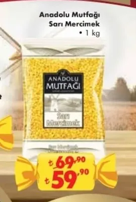 Anadolu Mutfağı Sarı Mercimek 1 Kg