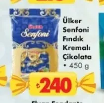 Ülker Senfoni Fındık Kremalı Çikolata 450 G
