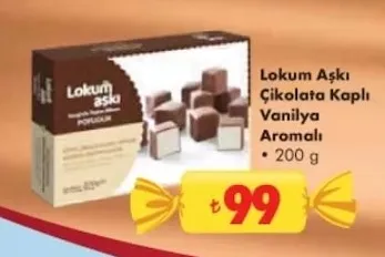Lokum Aşkı Çikolata Kaplı Vanilya Aromalı 200 G