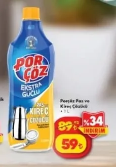 Porçöz Pas Ve Kireç Çözücü 1L