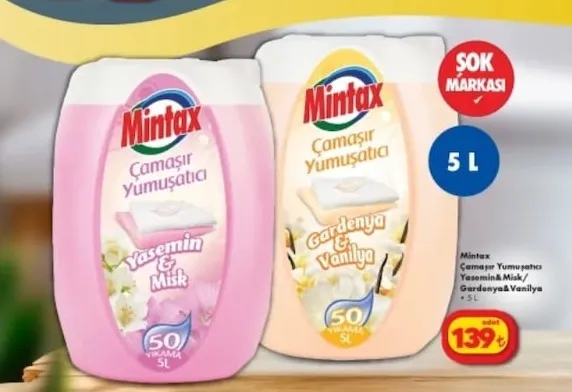 Mintax Çamaşır Yumuşatıcı Yasemin & Misk/Gardenya & Vanilya 5 L