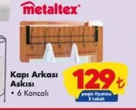Metaltex Kapı Arkası Askısı 6 Kancalı