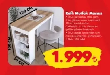 Raflı Mutfak Masası