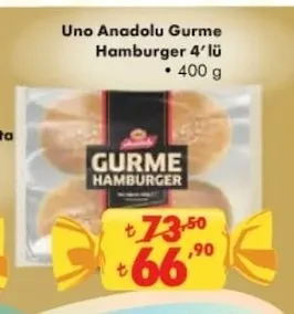 Uno Anadolu Gurme Hamburger 4'Lü 400 G