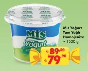 Mis Yoğurt Tam Yağlı Homojenize 1500 G