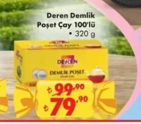 Deren Demlik Poşet Çay 100'Lü 320 G