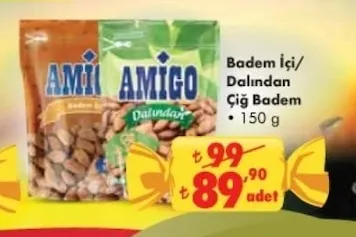 Amigo Badem İçi/ Dalından Çiğ Badem 150 G