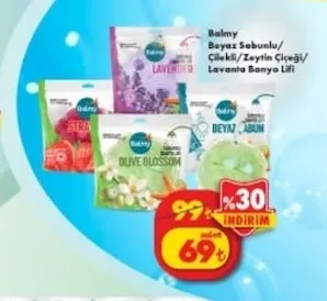 Balmy Beyaz Sabunlu/ Çilekli/Zeytin Çiçeği/ Lavanta Banyo Lifi