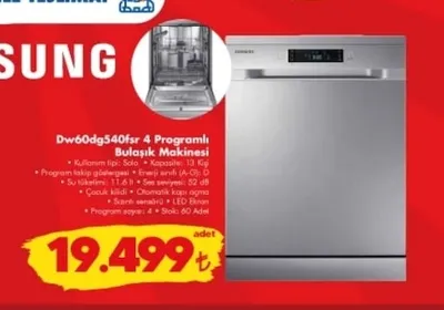 Samsung Dw60Dg540Fsr 4 Programlı Bulaşık Makinesi
