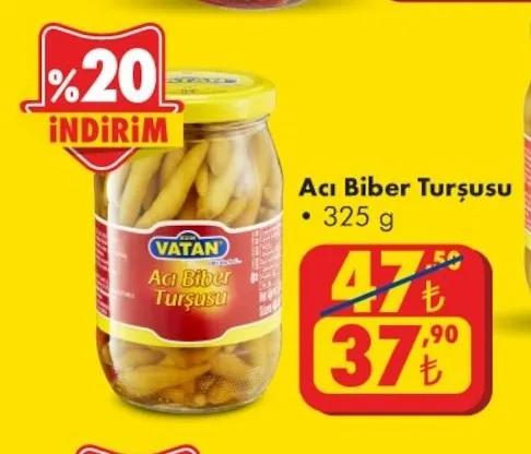 Vatan Acı Biber Turşusu 325 G