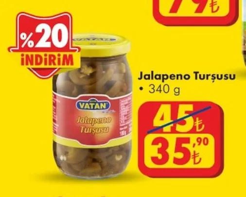 Vatan Jalapeno Turşusu 340 G