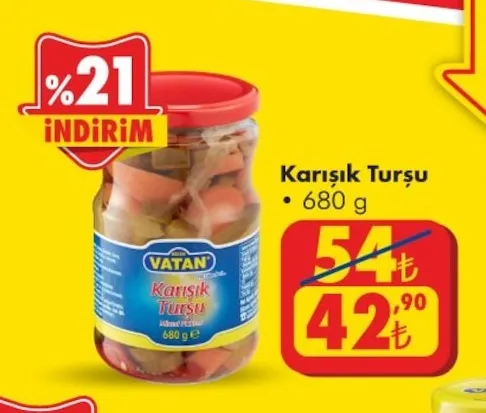 Vatan Karışık Turşu 680 G