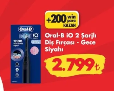 Oral-B İo 2 Şarjlı Diş Fırçası - Gece Siyahı