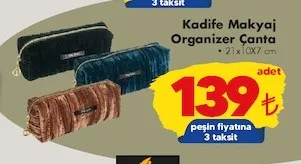 Kadife Makyaj Organizer Çanta