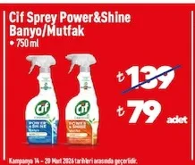 Cif Sprey Power&Shine Banyo/Mutfak 750 Ml
