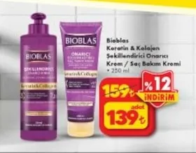 Bioblas Keratin & Kolajen Şekillendirici Onarıcı Krem / Saç Bakım Kremi 250 Ml